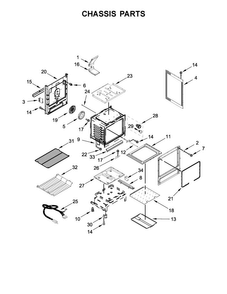 Chassis Parts Diagram and Parts List for MGR8800FB0  Maytag Range