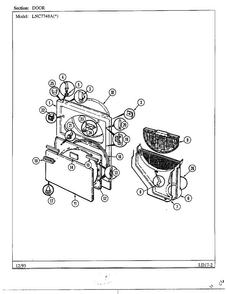 Door Diagram and Parts List for 7748A  Norge Dryer