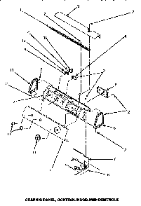 Graphic Panel, Control Hood & Controls Diagram and Parts List for LE4407L P1163602WL Amana Dryer