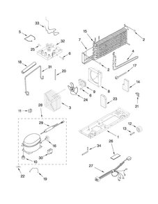 Unit Parts Diagram and Parts List for A8RXNGMWN00  Amana Refrigerator