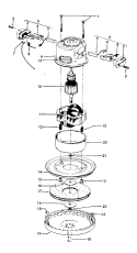 MOTOR ASSEMBLY Diagram and Parts List for S3151  Hoover Upright Vacuum
