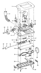 Agitator, Mainbody, Hood Diagram and Parts List for U5453-916  Hoover Upright Vacuum