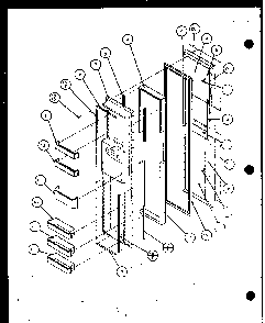 Freezer Door Diagram and Parts List for BHK2-P1100602W  Amana Refrigerator