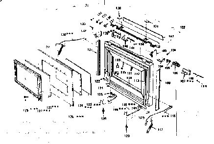 Door Assembly Diagram and Parts List for 5629917210  Kenmore Microwave