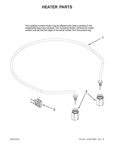 Heater Parts Diagram and Parts List for JDB1255AWB2  Jenn-Air Dishwasher