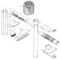 HOSE, CLEANINGTOOLS Diagram and Parts List for S6650---  Hoover Upright Vacuum