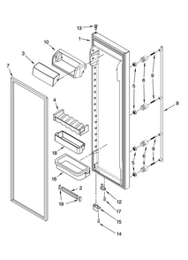 Refrigerator Door Parts Diagram and Parts List for JCB2488MTR00  Jenn-Air Refrigerator