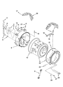 Tub And Basket Parts Diagram and Parts List for MHWE500VW01  Maytag Washer