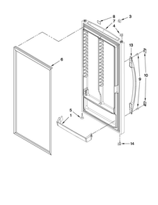 Door Parts Diagram and Parts List for AQF2013TEW05  Amana Freezer