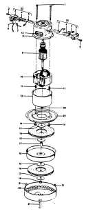 MOTOR ASSEMBLY Diagram and Parts List for S7053---  Hoover Upright Vacuum