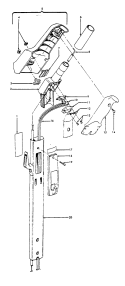 HANDLE Diagram and Parts List for U3331---  Hoover Upright Vacuum