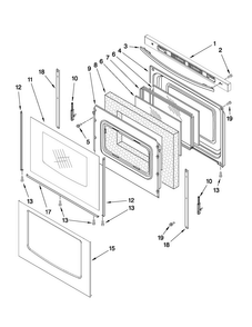 Door Parts Diagram and Parts List for MGR7662WQ3  Maytag Range