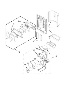 Dispenser Front Parts Diagram and Parts List for MFX2570AEB4  Maytag Refrigerator