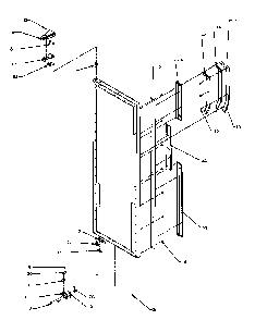 Ref Door Hinge And Trim Parts Diagram and Parts List for SSD25N5L-P1178903WL  Amana Refrigerator