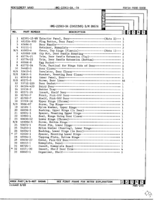 Fresh Food Door Page 2 Diagram and Parts List for 22903-OA  Admiral Refrigerator