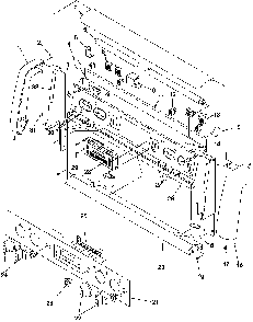 Backguard Diagram and Parts List for ARH6710E-P1143419NE  Amana Range