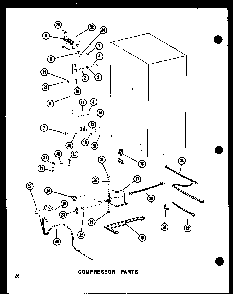 Compressor Parts Diagram and Parts List for SRI519D-P73900-19W  Amana Refrigerator