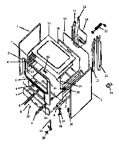 Cabinet Assembly Diagram and Parts List for RBK22AA093M-P1142910NW  Caloric Range