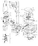 HANDLE, MAINBODY, DIRTCUP, OUTERBAG Diagram and Parts List for U4425---  Hoover Upright Vacuum