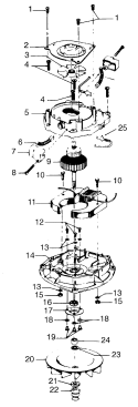 MOTOR ASSEMBLY Diagram and Parts List for U4443---  Hoover Upright Vacuum