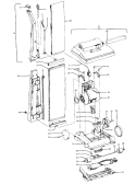 MOTOR, HANDLE, MAINBODY, OUTERBAG, HOOD Diagram and Parts List for U4469---  Hoover Upright Vacuum