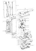 HANDLE, MAINBODY, OUTERBAG, HOOD Diagram and Parts List for U4459---  Hoover Upright Vacuum