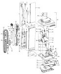 AGITATOR, MOTOR, HANDLE, MAINBODY Diagram and Parts List for U4641910  Hoover Upright Vacuum