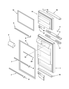 Door Parts Diagram and Parts List for A8RXCGFXS00  Amana Refrigerator