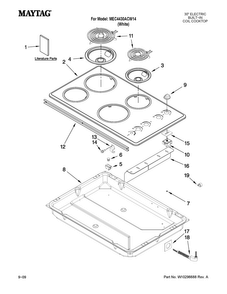 Cooktop Parts Diagram and Parts List for MEC4430ACW14  Maytag Cooktop