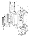 MAINBODY, HANDLE, OUTERBAG Diagram and Parts List for U4681---  Hoover Upright Vacuum