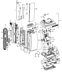 MAINBODY, HANDLE, OUTERBAG Diagram and Parts List for U5081930  Hoover Upright Vacuum