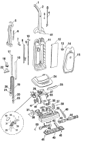MAINBODY, HANDLE, OUTERBAG Diagram and Parts List for U5160950  Hoover Upright Vacuum