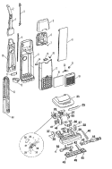 AGITATOR, MOTOR, HANDLE, MAINBODY Diagram and Parts List for U5246940  Hoover Upright Vacuum