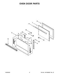 Oven Door Parts 2 Diagram and Parts List for JMW2427LM00  Maytag Microwave Oven Combo
