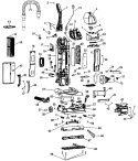 MOTOR, HANDLE, HOSE, BAGHOUSING, HANDLE Diagram and Parts List for U5723900  Hoover Upright Vacuum