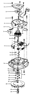 MOTOR ASSEMBLY Diagram and Parts List for U7059---  Hoover Upright Vacuum