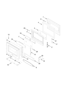 30" Oven Door Parts Diagram and Parts List for JLRP548WP00  Jenn-Air Range