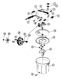 MOTOR ASSEMBLY, PUMP, BEARINGS Diagram and Parts List for W1003-2  Hoover Upright Vacuum