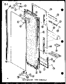 Refrigerator Door Assembly Diagram and Parts List for SLDI22F-1-P75400-14W  Amana Refrigerator