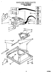 Machine Base Diagram and Parts List for CAWX629JQ0  Crosley Washer