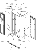 HINGES & TOE GRILLE (SERIES 10) Diagram and Parts List for JSD2697KEY  Jenn-Air Refrigerator