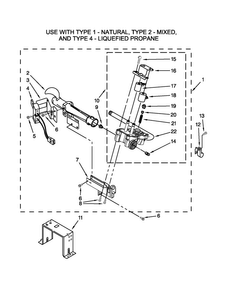 Burner Assembly Diagram and Parts List for MDG18MNAGW0  Maytag Dryer