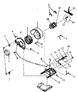 Motor, Exhaust Fan And Belt Diagram and Parts List for NG6619L53828  Speed Queen Dryer