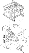 LATCH BOARD Diagram and Parts List for RFS18G P1330210M Amana Microwave