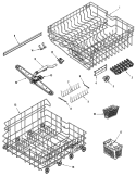 RAIL & RACK ASSEMBLY Diagram and Parts List for MDBTT75AWB  Maytag Dishwasher