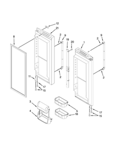 Refrigerator Door Parts Diagram and Parts List for JFC2290VEM7  Jenn-Air Refrigerator