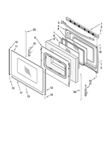 Door Parts Diagram and Parts List for MGR7661WB4  Maytag Range