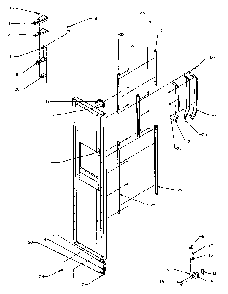 Freezer Door Hinge And Trim Parts Diagram and Parts List for SSD22NBL-P1162413WL  Amana Refrigerator