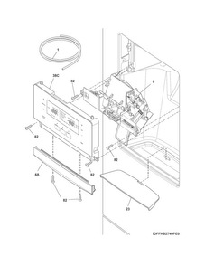 Controls & Ice Dispenser Diagram and Parts List for CFD28WIQB0  Crosley Refrigerator