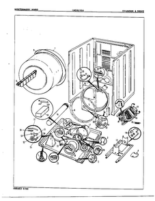 Gas Dryer Cylinder/drive Assembly Diagram and Parts List for 8216A  Norge Dryer